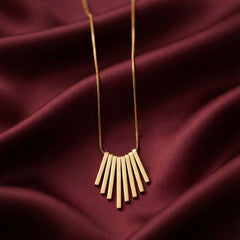 Gold Plated Tassels Like Goddess Rays Pendant Chain for Women