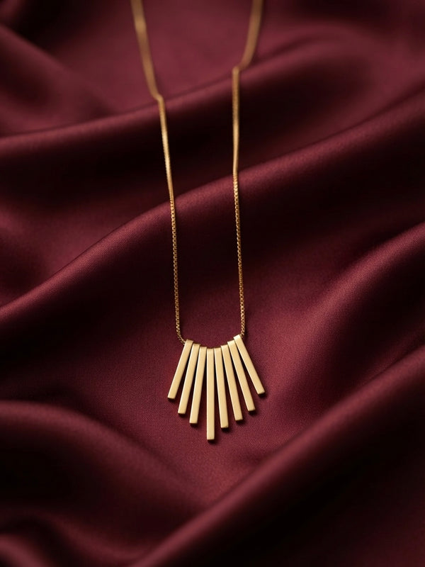 Gold Plated Tassels Like Goddess Rays Pendant Chain for Women
