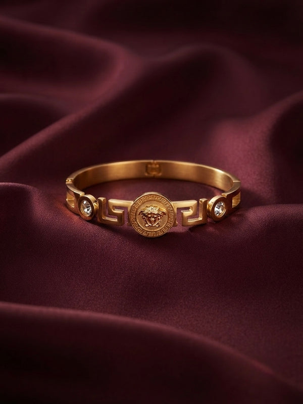 Gold Plated Luxe V Designer Kada for Women