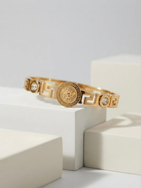 Gold Plated Luxe V Designer Kada for Women