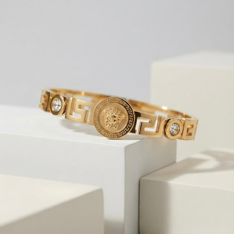 Gold Plated Luxe V Designer Kada for Women