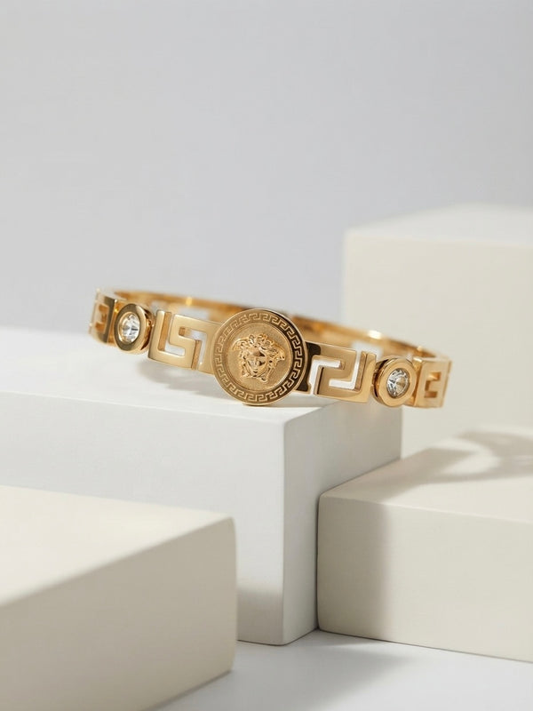 Gold Plated Luxe V Designer Kada for Women