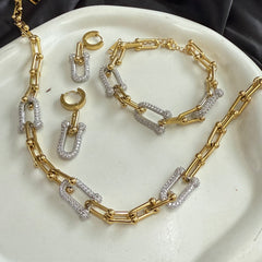 Amaura Dual-Tone Majesty Necklace Set “Golden Silver Luxe 18