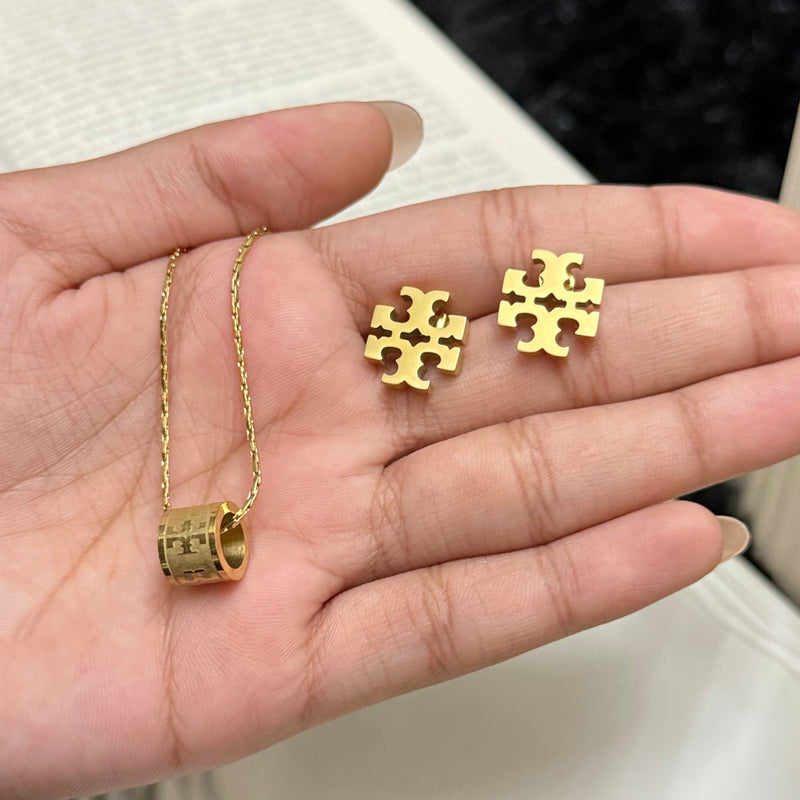 Amaura Nectar Gold Necklace Set “Liquid Gold Statement”
