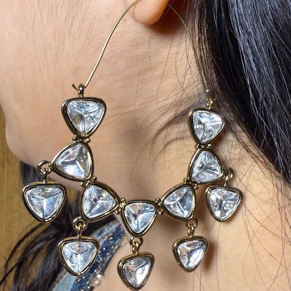 Triangle - Cut Kundan ChandBali