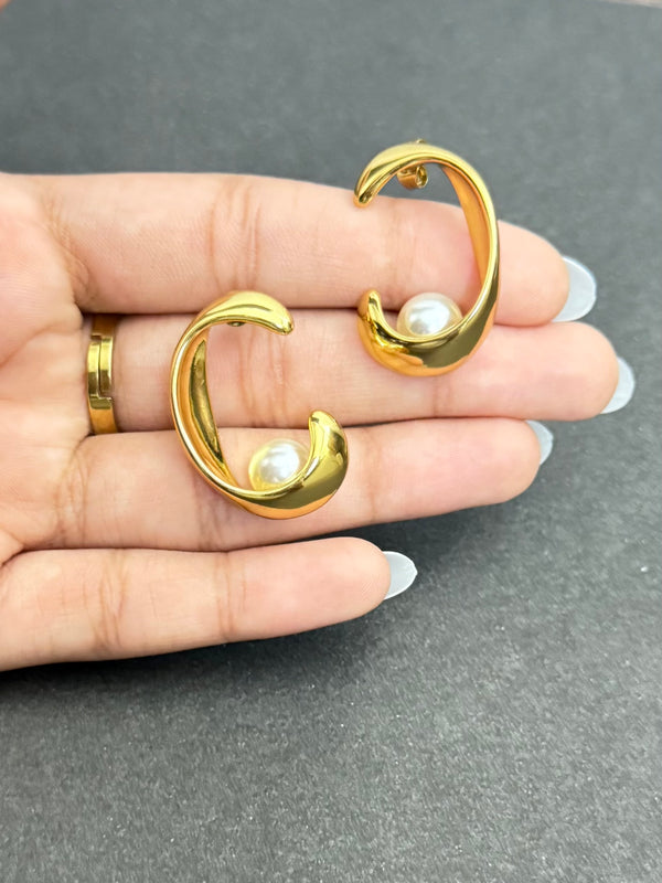 Gold-Plated Stud Earrings