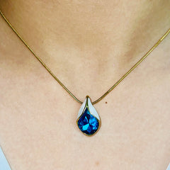 Amaura Blue Oasis Necklace Set “Azure Accent Gold Set”