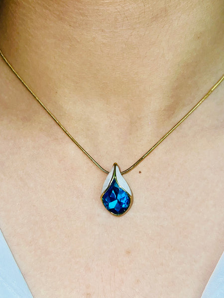 Amaura Blue Oasis Necklace Set “Azure Accent Gold Set”
