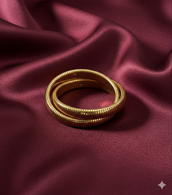 Elegant Gold Coiled Bangle Set for Women