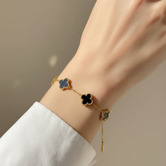Amaura Noir Clover Charm Bracelet On Hand