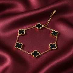 Amaura Noir Clover Charm Bracelet 