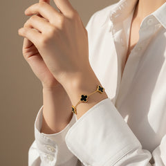 Amaura Noir Clover Charm Bracelet On Model 