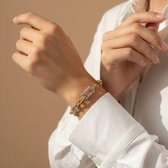 Amaura Dual-Tone Majesty Necklace Set “Golden Silver Luxe 18