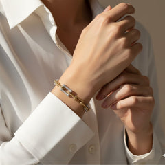 Amaura Dual-Tone Majesty Necklace Set “Golden Silver Luxe 18