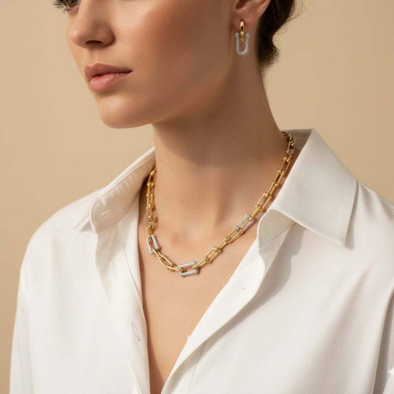Dual-Tone Luxe Necklace Set