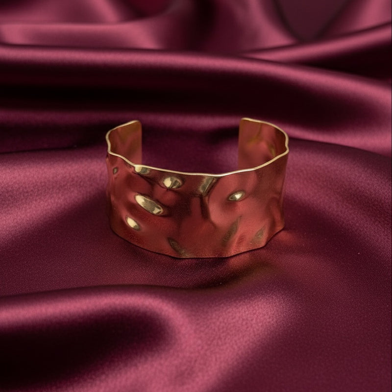 Premium Gold Hammered Cuff Bracelet for Women