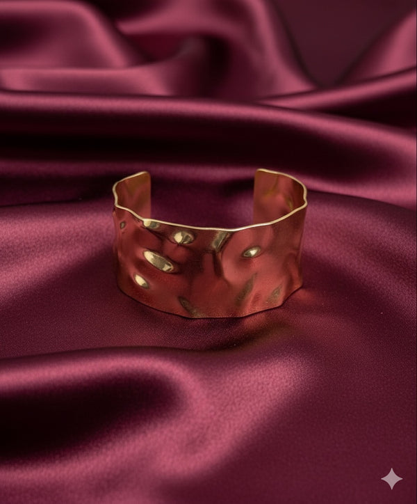 Premium Gold Hammered Cuff Bracelet for Women