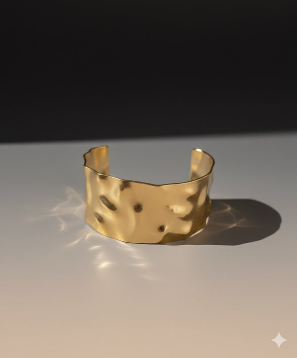 Premium Gold Hammered Cuff Bracelet for Women