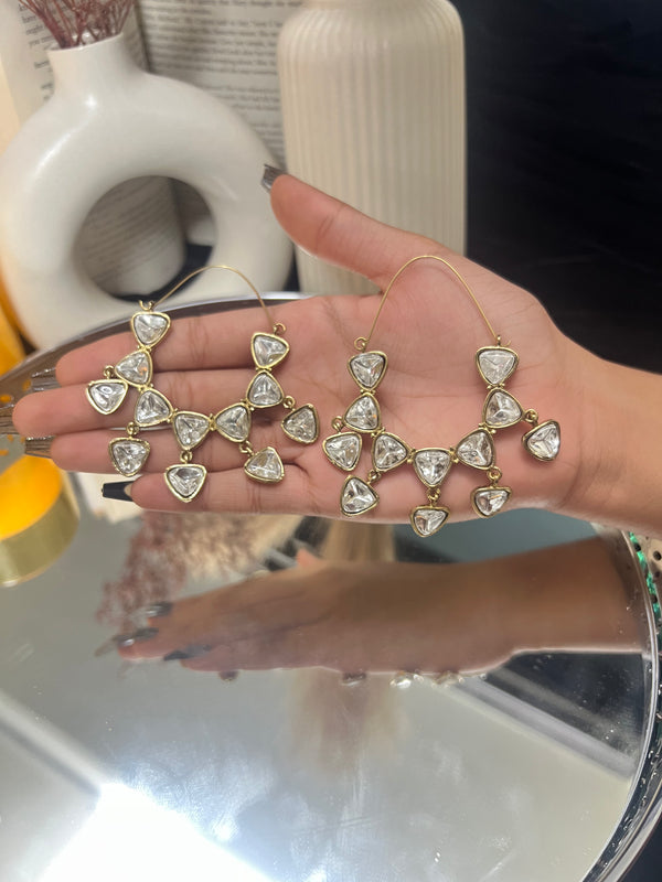 Triangle - Cut Kundan ChandBali