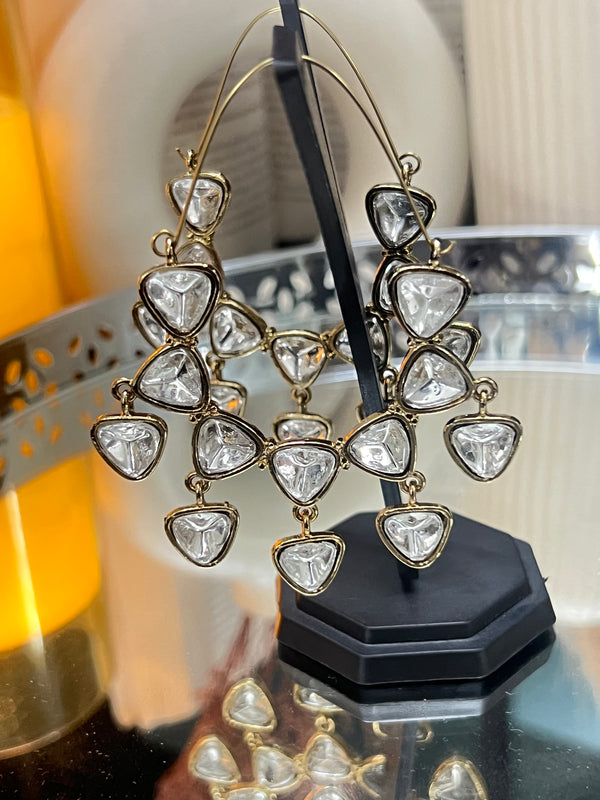Triangle - Cut Kundan ChandBali