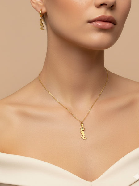 Amaura Golden Whisper Necklace Set “Soft Gold Elegance”