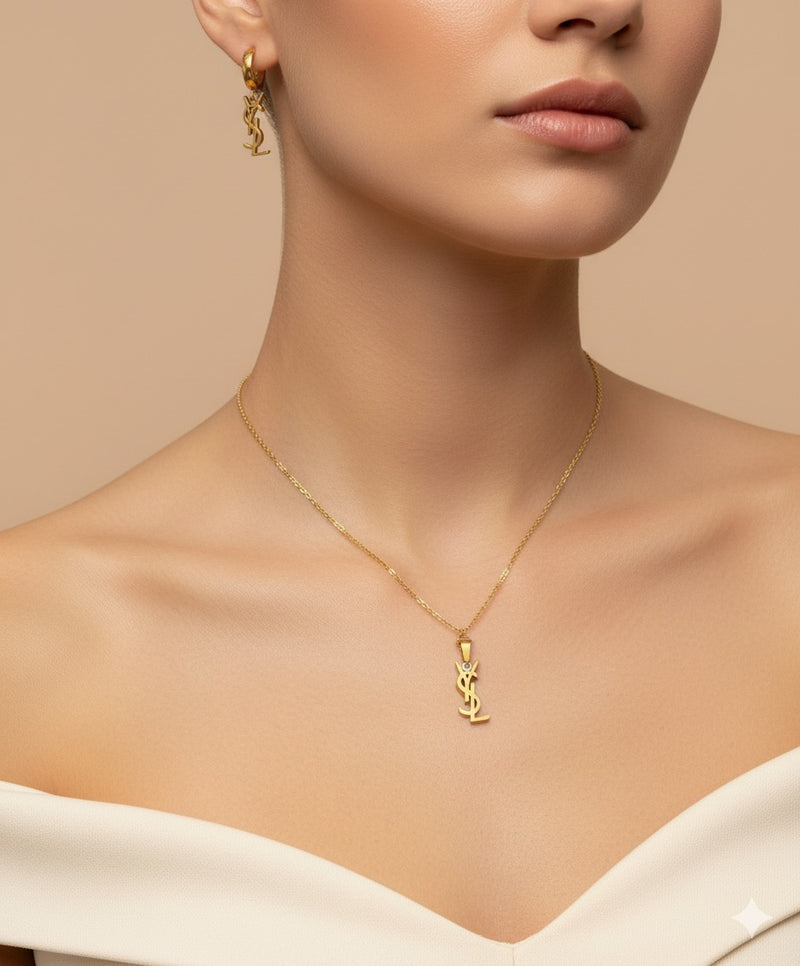 Amaura Golden Whisper Necklace Set “Soft Gold Elegance”
