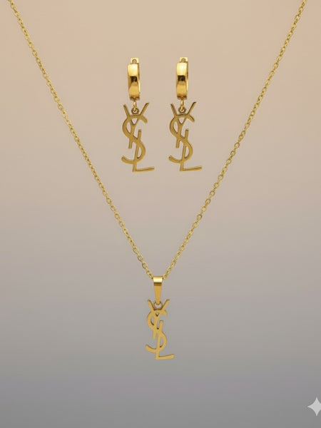 Amaura Golden Whisper Necklace Set “Soft Gold Elegance”