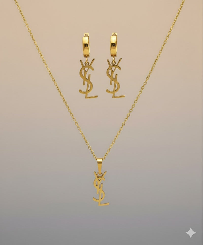Amaura Golden Whisper Necklace Set “Soft Gold Elegance”