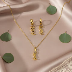 Amaura Golden Whisper Necklace Set “Soft Gold Elegance”