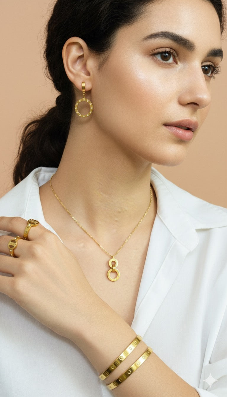 Amaura Diamond Sparkle Gold Set “Golden Shimmer & Stones”