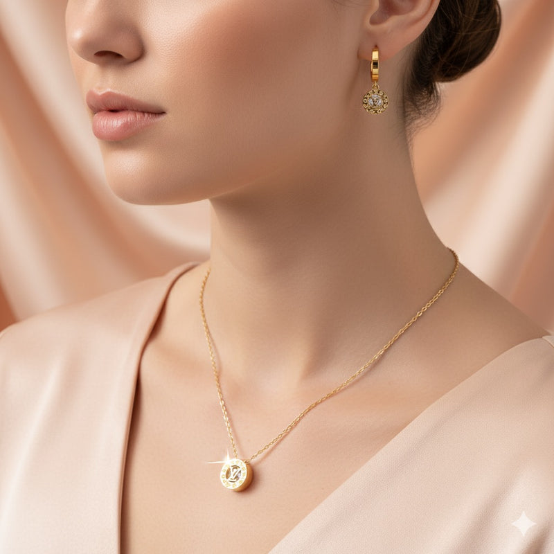 Amaura Lustrous Light Gold Set “Golden Radiance Necklace”