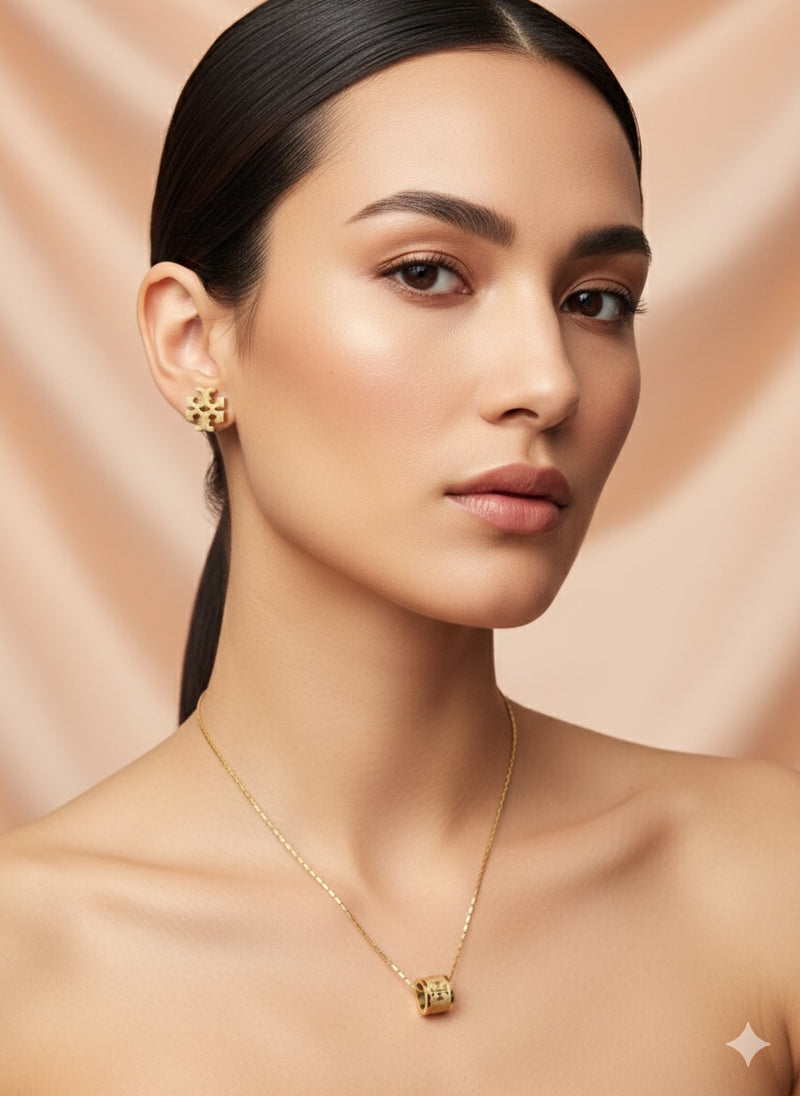 Amaura Nectar Gold Necklace Set “Liquid Gold Statement”