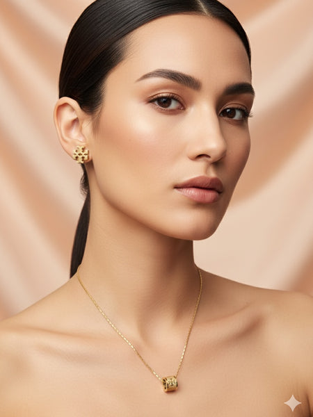 Amaura Nectar Gold Necklace Set “Liquid Gold Statement”