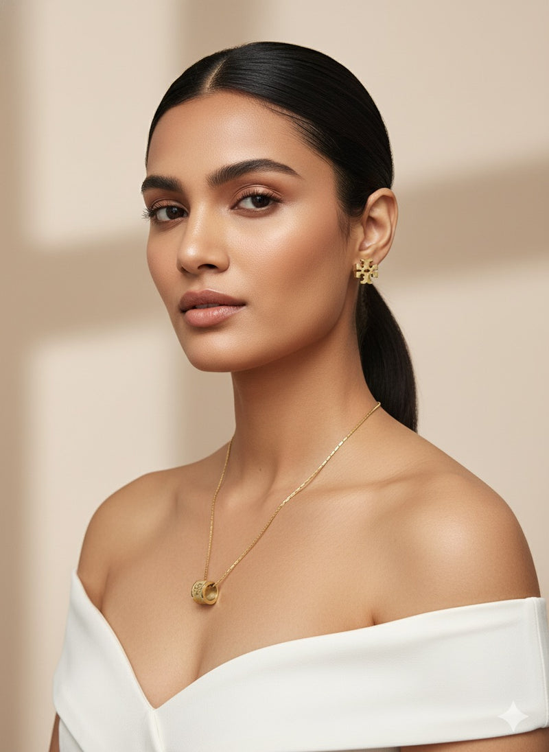 Amaura Nectar Gold Necklace Set “Liquid Gold Statement”