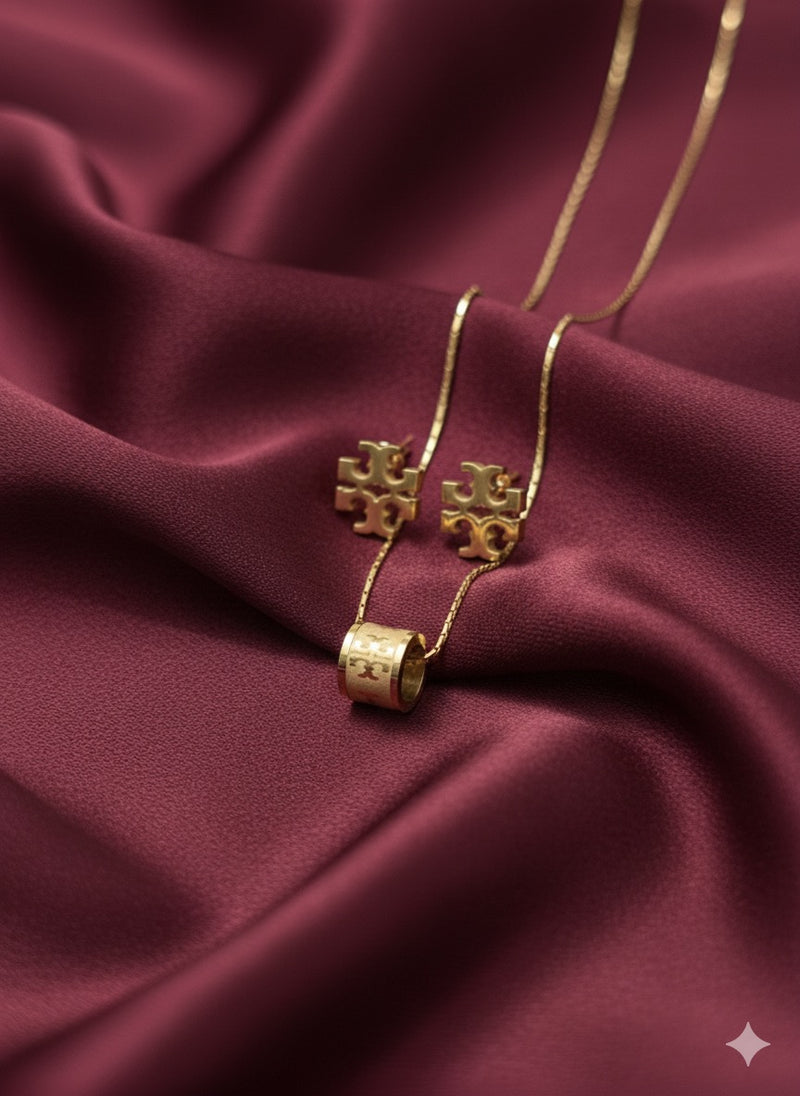 Amaura Nectar Gold Necklace Set “Liquid Gold Statement”