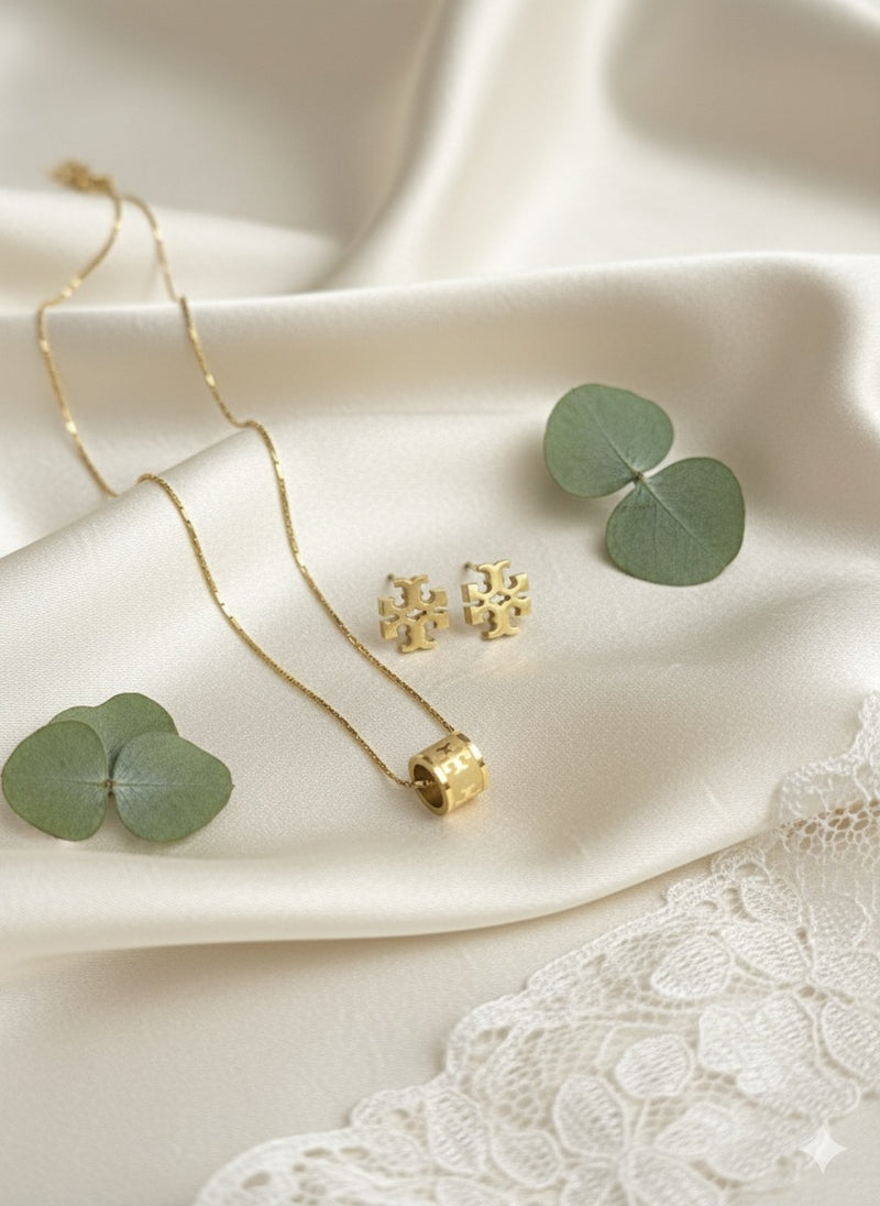 Amaura Nectar Gold Necklace Set “Liquid Gold Statement”