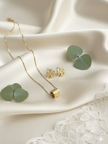 Amaura Nectar Gold Necklace Set “Liquid Gold Statement”