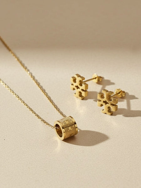 Amaura Nectar Gold Necklace Set “Liquid Gold Statement”