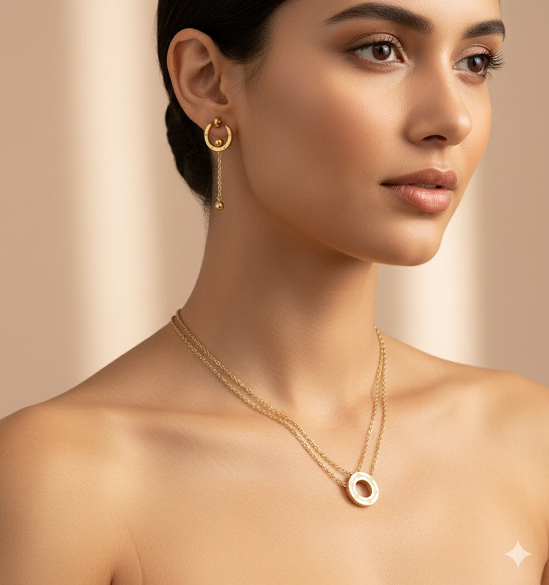 Amaura Eternal Gold Statement Set “Golden Legacy Necklace”