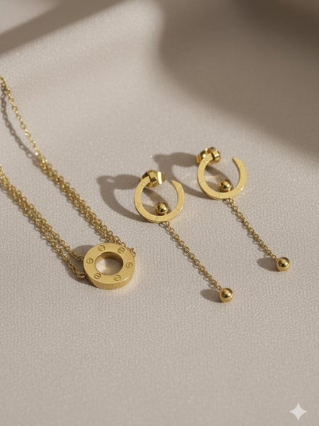 Amaura Eternal Gold Statement Set “Golden Legacy Necklace”