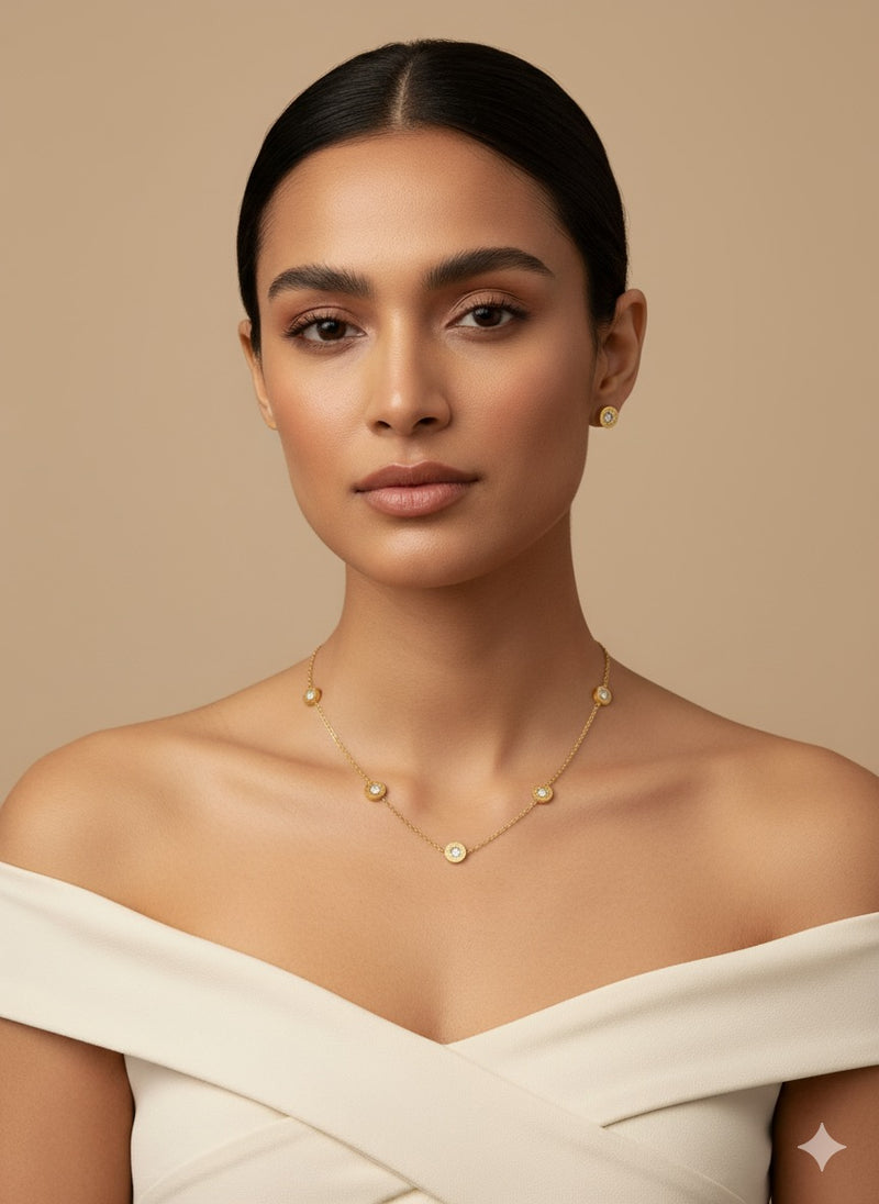 Amaura Diamond Sparkle Gold Set “Golden Shimmer & Stones”