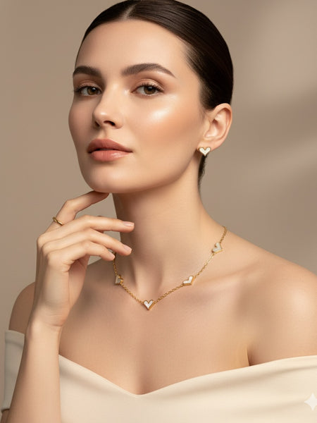 Amaura Pearlescent Gold Luxe Set “Pearl-Infused Gold Beauty”