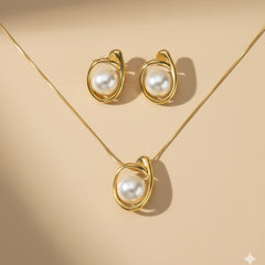 Amaura Pearlescent Gold Luxe Set “Pearl-Infused Gold Beauty”