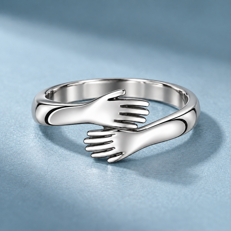 Amaura Jewels Sterling Silver Hug Hands Ring