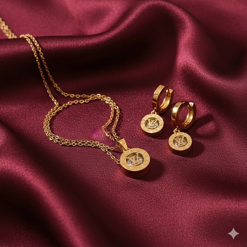 Amaura Lustrous Light Gold Set “Golden Radiance Necklace”