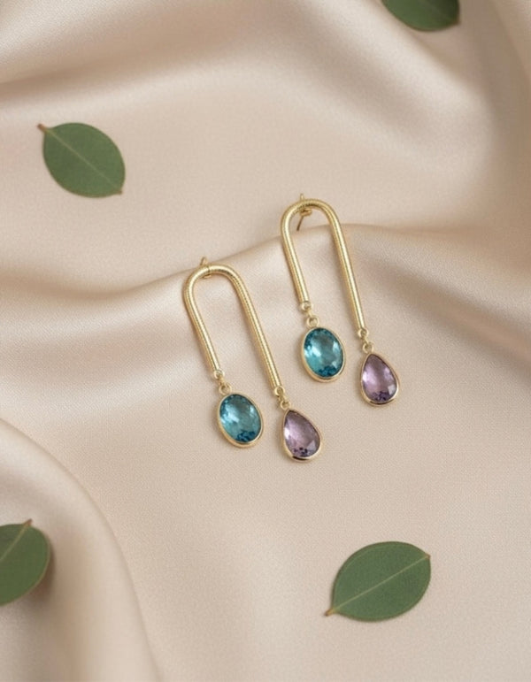 Gold-Plated U-Shape Arch Drop Earrings
